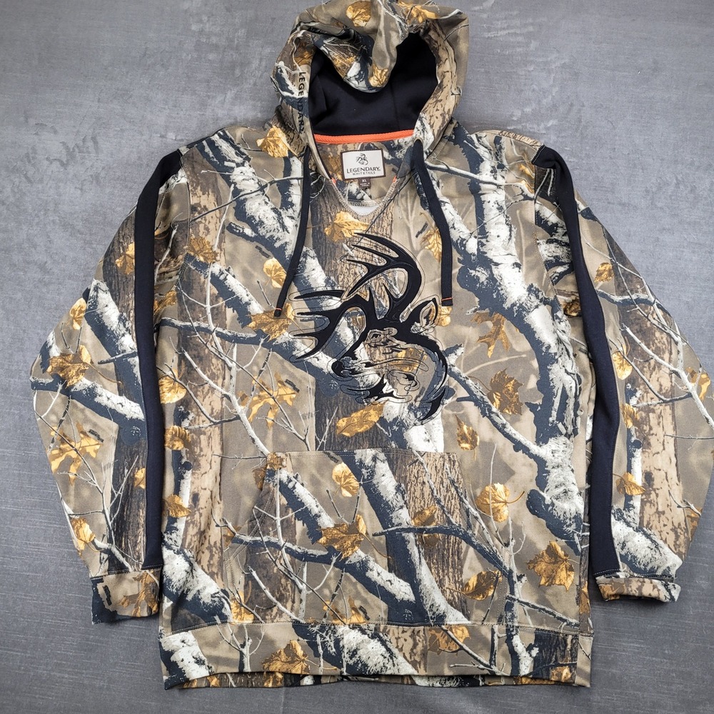 Legendary Whitetails Camo Deer Antler Hoodie Mens XL Hooded Sweatshirt Outdoor